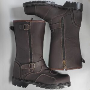 Bota Motera de Caña Alta en Cuero para Hombre - Kolos Andina