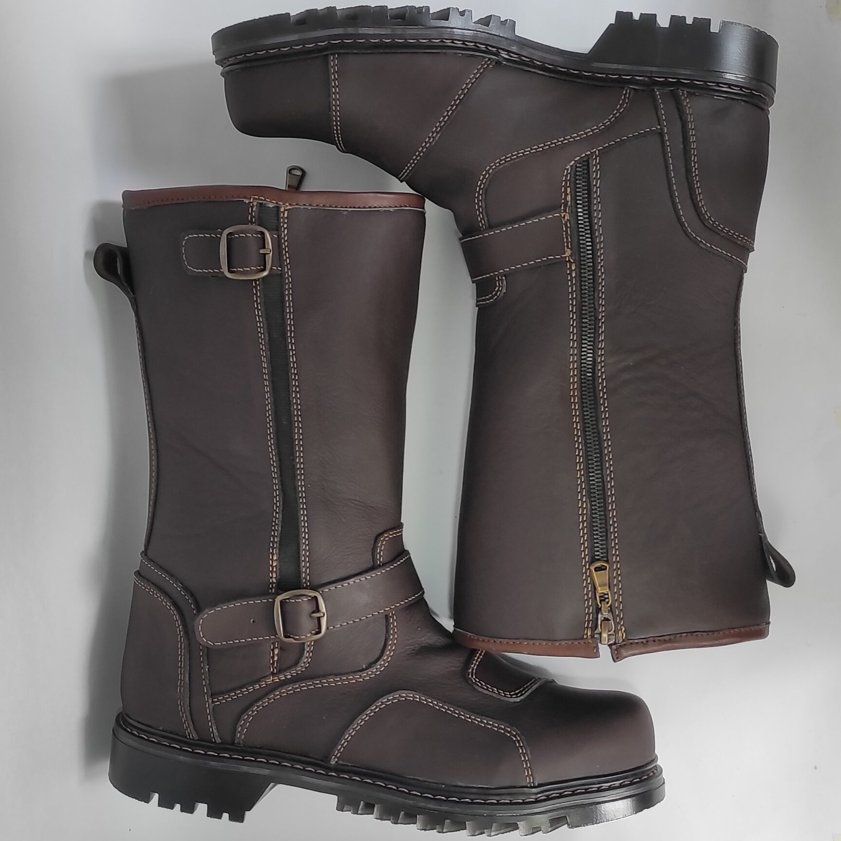 Bota Motera de Caña Alta en Cuero para Hombre - Kolos Andina